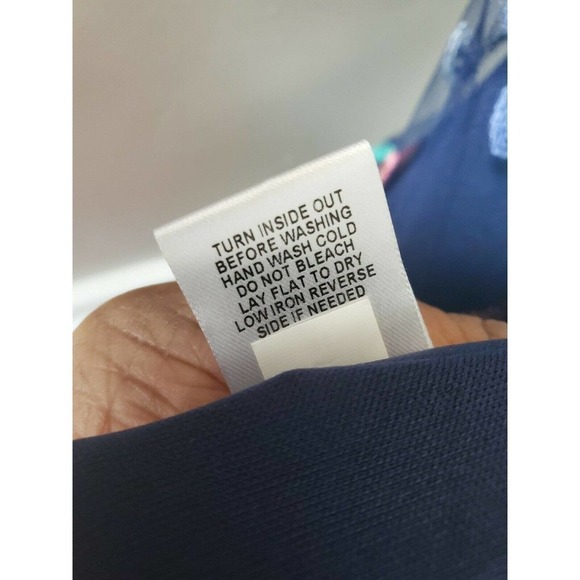 Signature Blue Floral 100% Nylon Casual Dress - Picture 10 of 11